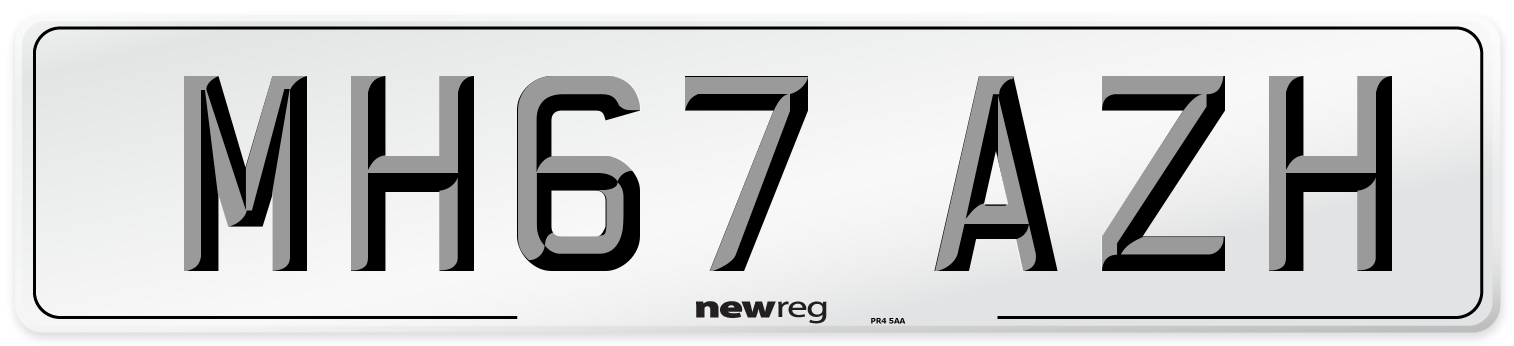 MH67 AZH Number Plate from New Reg